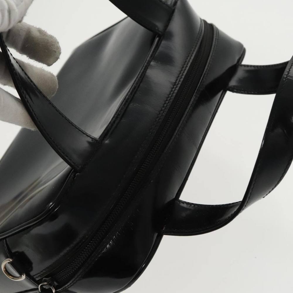 GUCCI Hand Bag Enamel 2way Black Silver 000 2058 0505 5 Auth ep6209 - Picture 6 of 16